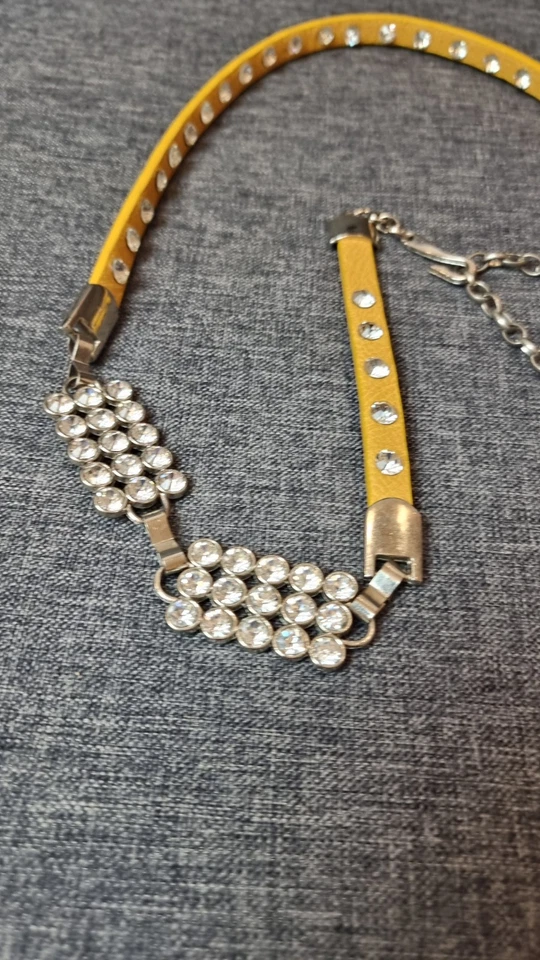 KEZO Damen Gürtel Gelb Strasssteine Zirkonen Kette Neu 107cm Verstellbar  24/874 - Bild 4 von 4