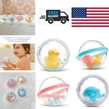 Float and Play Bath Bubbles Baby Toy Set of 4 Multicolored Animal Characters