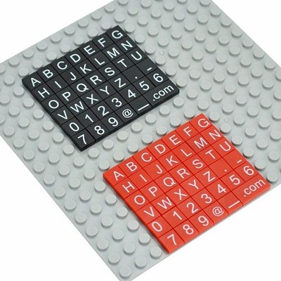 41pcs 3070 Tile 1x1 w Letter Number Print Alphabet Building Block Bricks Toy DIY
