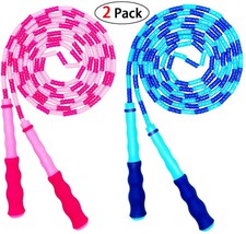 2 Pack Jump Rope Soft Beaded Skipping Rope Adjustable Segmented Skip Fitness