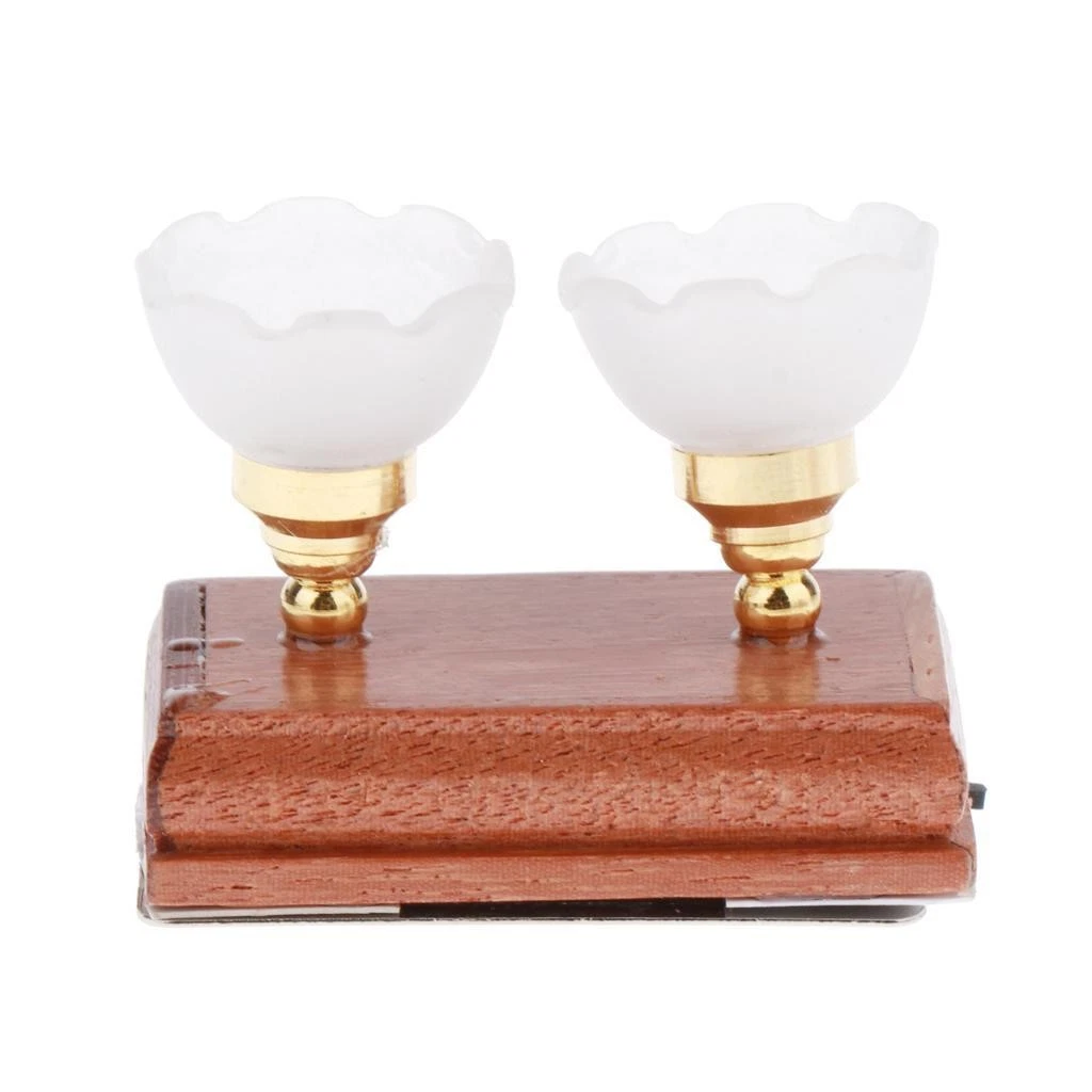 Lampadario in Miniatura per Casa delle Bambole, Vetro Metallico, Scala 1:12, 3 Teste, Plafoniera per Casa delle Bambole, Alimentato a Batteria, per