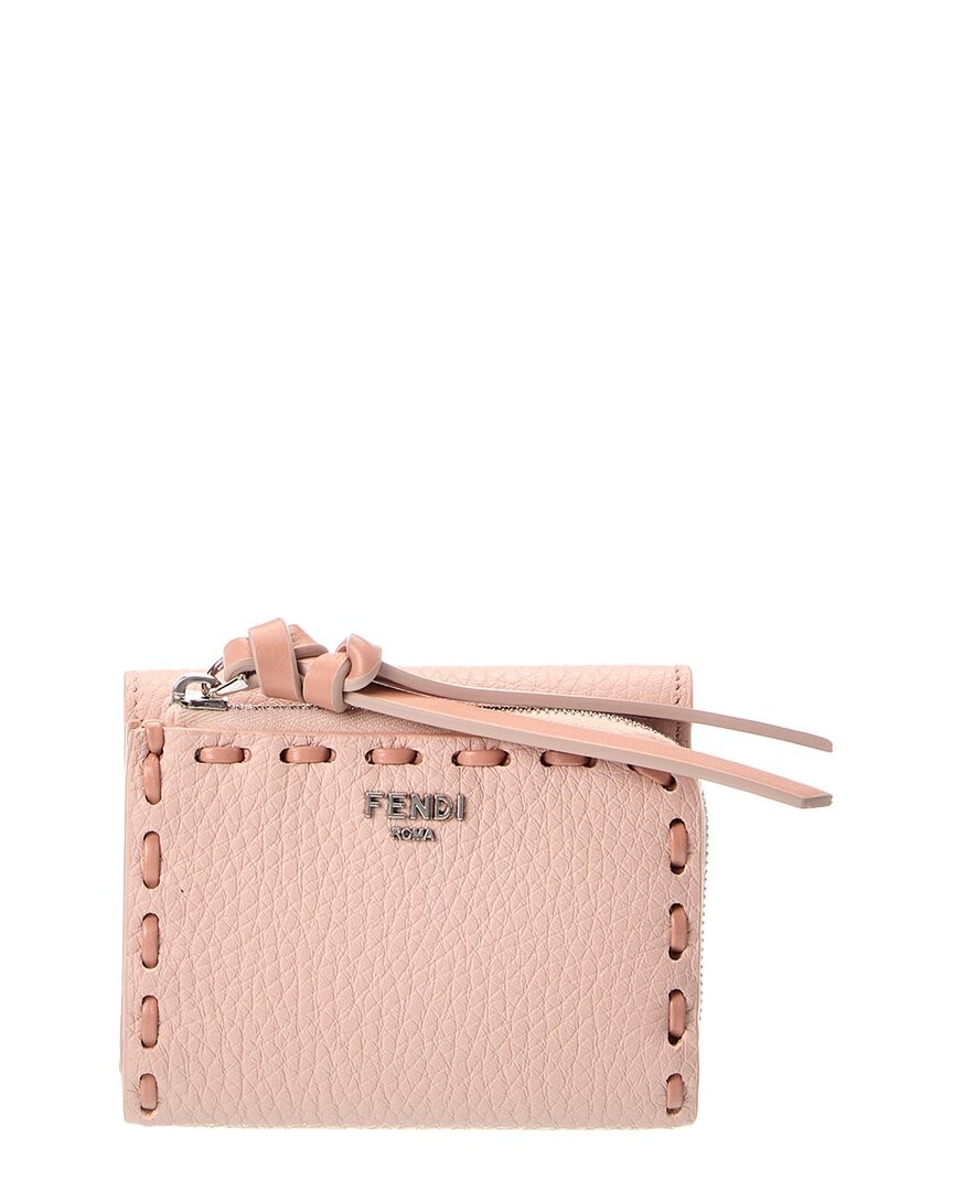 Fendi Peekaboo Micro Leather Trifold Wallet Womens Pink 97590₽