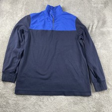 Banana Republic Sweater Mens XL Blue Black 1/4 Quarter Zip Pullover Sweater