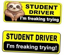 Student Driver Magnet for Car - Funny 2 Pack Please Be Patient Student-2 