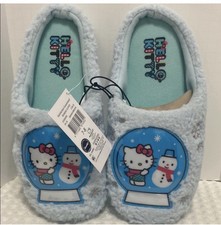 Hello Kitty Women's Slippers Size 7/8 Blue Winter Holiday Christmas New