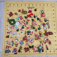 Lot of 85 Mini Christmas Ornaments Santa Train Snowman Gingerbread Bear Tree Vtg