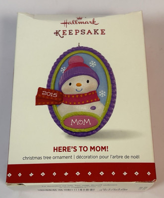 Hallmark Keepsake 2015 Here's To Mom! Snowman Christmas Tree Ornament w/ Box