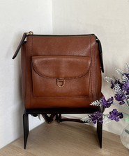 Fossil Parker Mini Tan Brown Pebbled Leather Backpack Rucksack, Neu Mit Etikett
