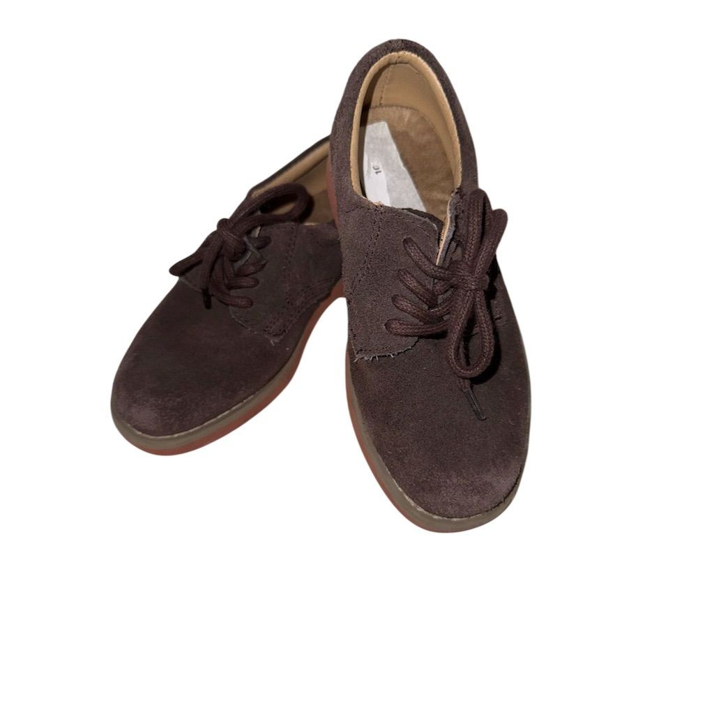 SAOLA G.H. Bass & Co. Scarpe eleganti Oxford stringate in camoscio marrone per bambini taglia 11M