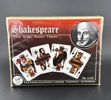 Vintage 1975 Shakespeare Piatnik Playing Card Set 2 SEALED Decks #2145 Austria