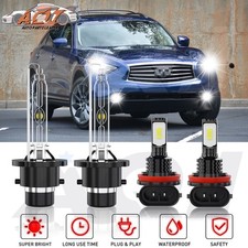 For Infiniti FX35 2006-2012 Xenon HID Headlight Bulbs High/Low  Fog Lighs Kit