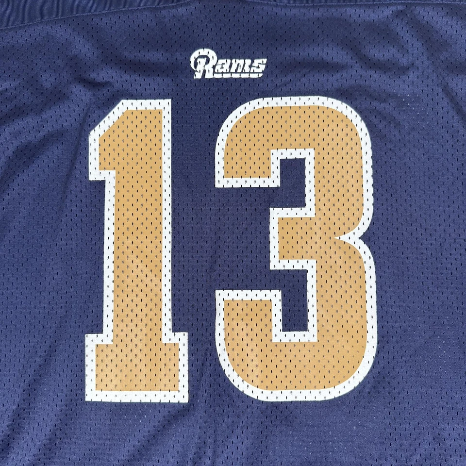 Camiseta de fútbol americano vintage de los St Louis Rams para hombre 2XL NFL Kurt Warner Nike años 2000 Foto 2 de 4