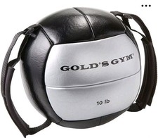 Gold's Gym 10 lb Medicine Ball Adjustable Handles Core Strength Excellent Cond.