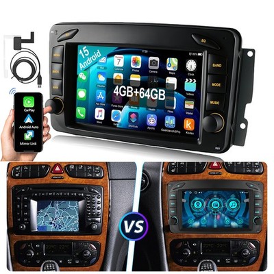 Autoradio 4+64G Android15 GPS Nav DAB+ Für Mercedes-Benz C Klasse W203 C180 C220
