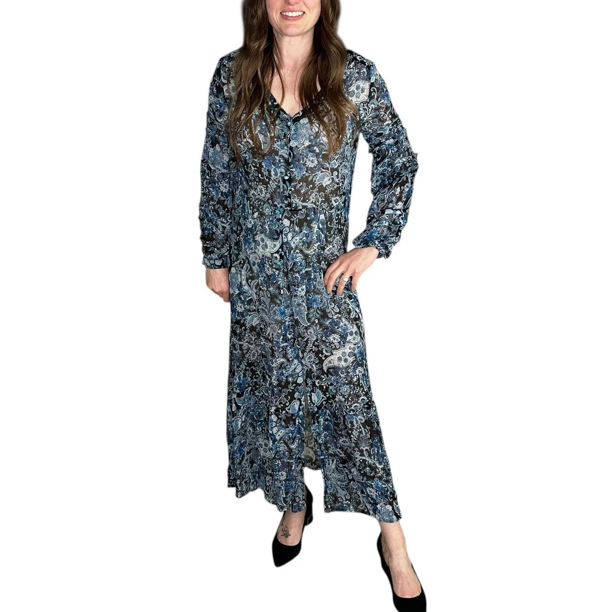 floral midi dress blue For Love & Lemons