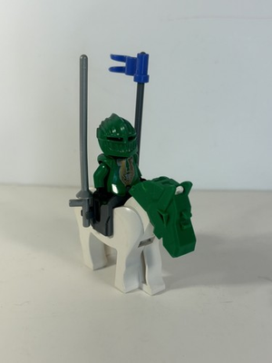 #ad #ad Lego Rascus Minifugure cas266 Green Knight w Horse and Lances $28.00
