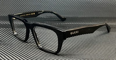 GUCCI GG0963O 001 Black Gold Men's 53 mm M Size Eyeglasses