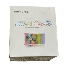 Memorex Slim CD DVD Jewel Cases Multi-Color 30 Pack New Sealed