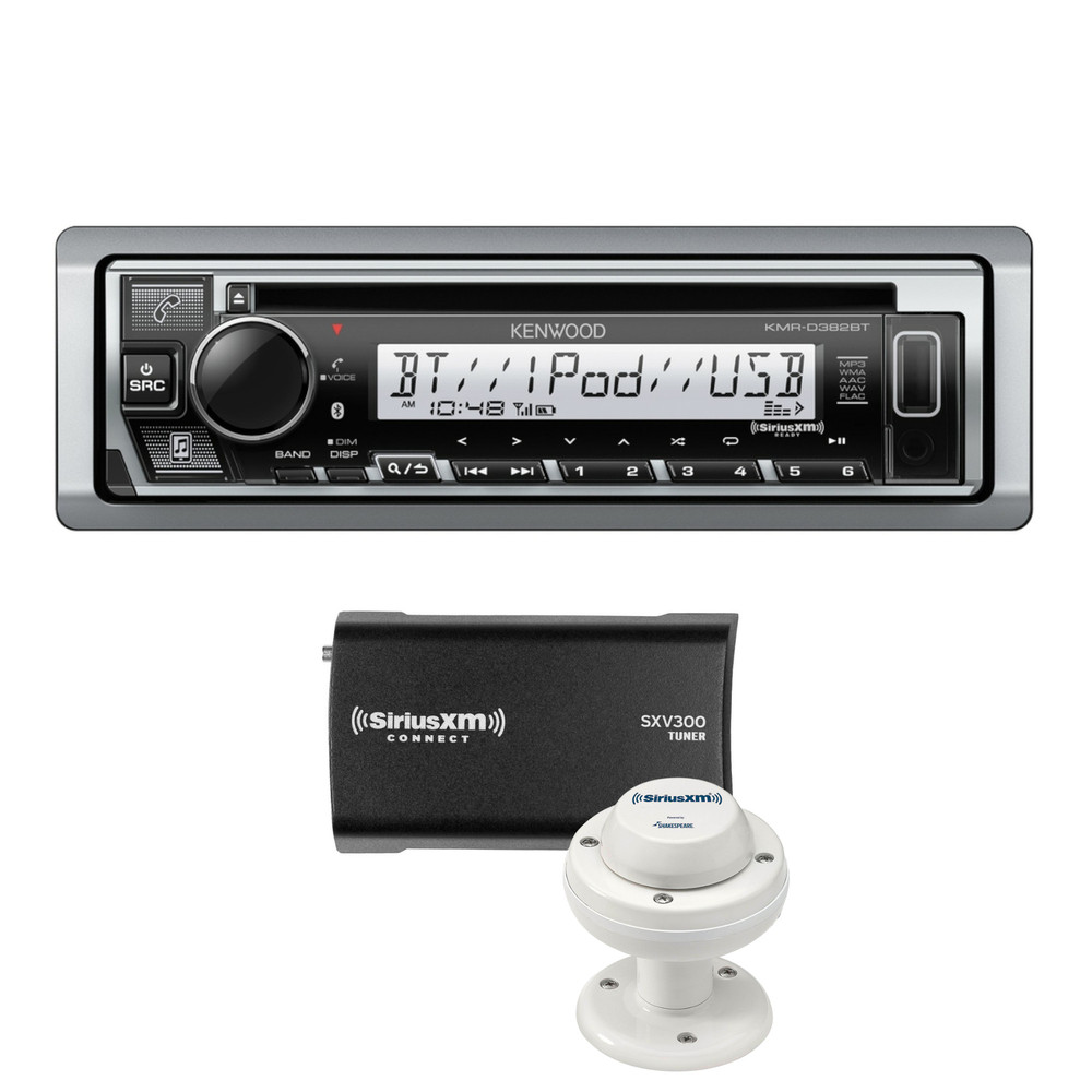 Морской ресивер Kenwood KMR-D382BT с одним разъемом DIN SiriusXM SXV300M1 42590₽