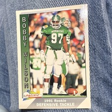 Pacific 1991 Bobby Wilson #390 Michigan State Spartans Football Card Rookie. rookie card picture