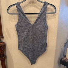 NWT VUORI Women Heather Gray Halo Bodysuit Size Small