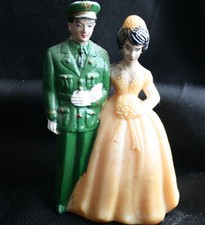 Vintage WEDDING CAKE TOPPER Military US Army Hong Kong 50s