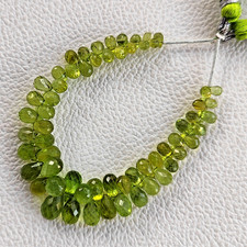 Natural Olive Green Peridot Faceted Teardrop Beads 5x3-8x5mm Size 5" Strand