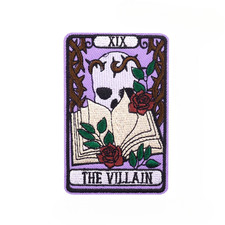 The Villain Skeleton Skull Tarot Card Steampunk Goth Punk Patch, Iron/Sew On