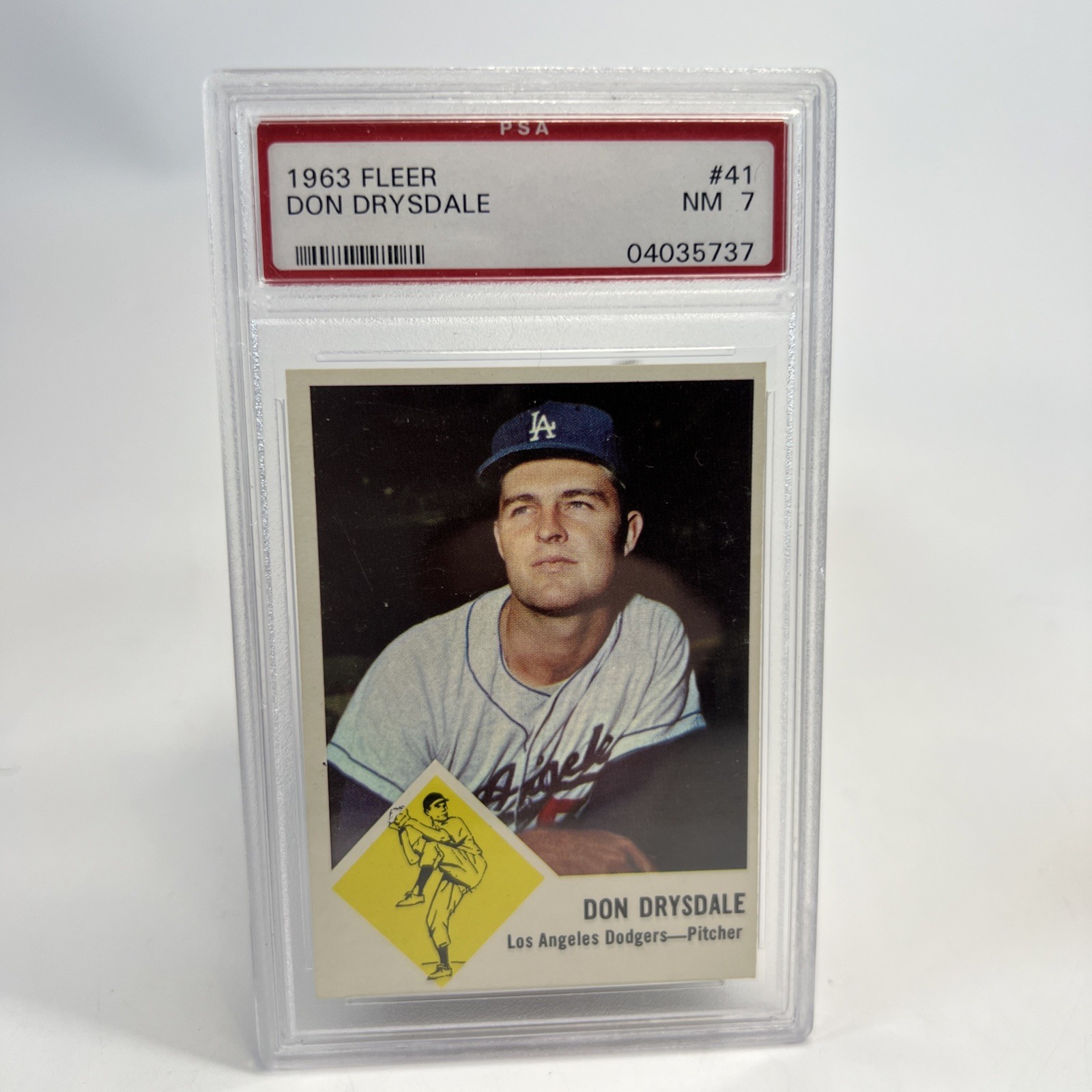 VINTAGE 1963 FLEER DON DRYSDALE DODGERS GRADED PSA 7 # 41