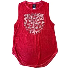 Modern Lux Wildflower World Tour 1977 Graphic Tank Top Red Womens Size Medium