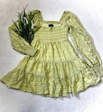 Urban Outfitters Smocked Textured Tiered Mini Dress - XS