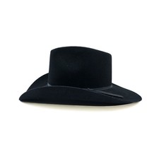 Vintage Bradford Western Cowboy Hat by Resistol Black Pure Wool Felt Size 7 1/8