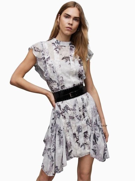 Women AllSaints Dress White Viscose 38 / M / 46 #4VLX
