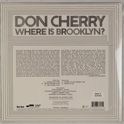洋楽 JAZZ Don Cherry Where Is Brooklyn BLUE DON CHERRY: Where is Brooklyn Blue Note Free Jazz Vinyl LP Pharoah