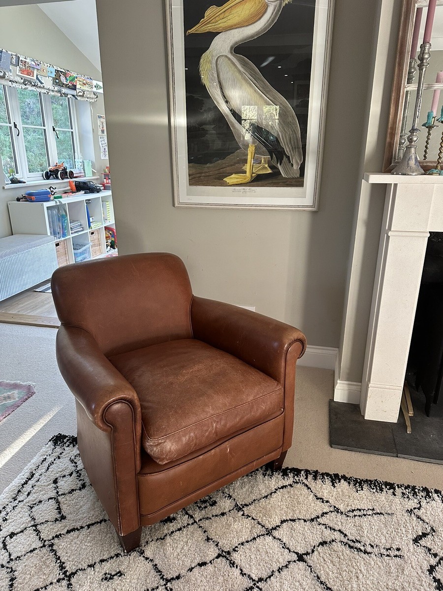 Laura Ashley Burlington Chair Tan Leather Armchair UK