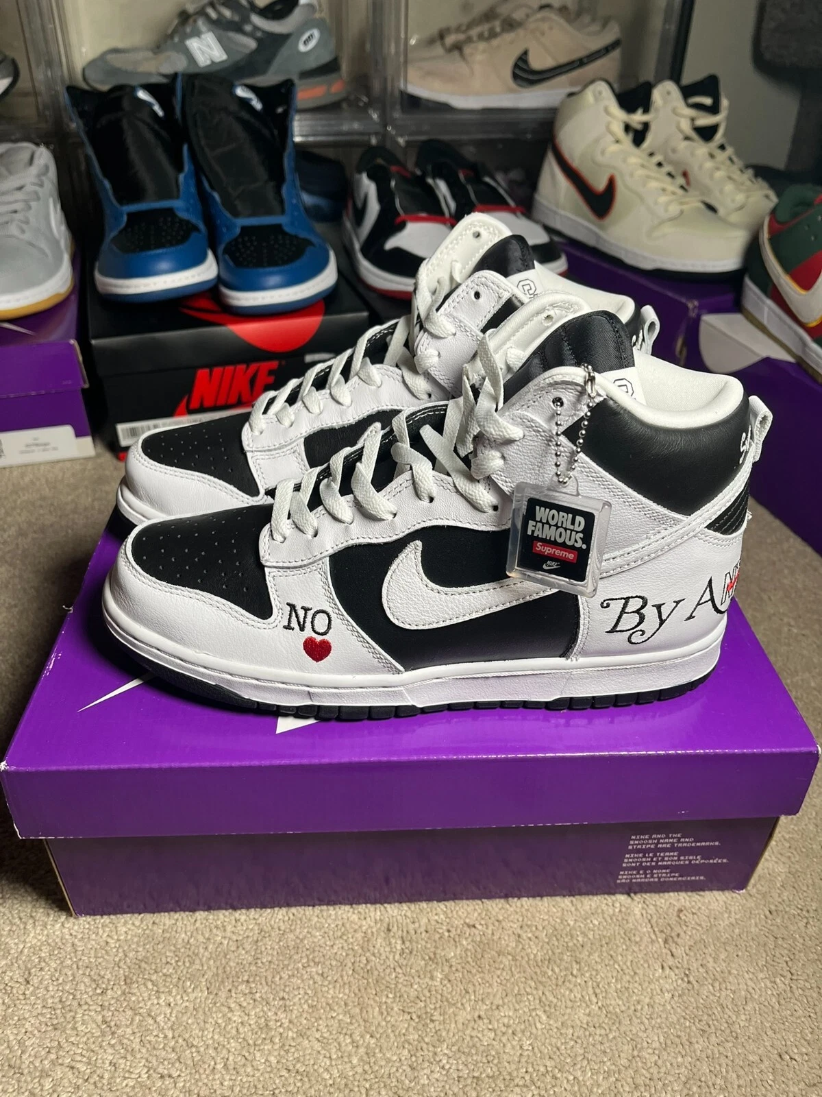 Taille 9   Nike Supreme x Dunk SB High By Any Means   Stormtrooper NEUF ! PRESQUE !