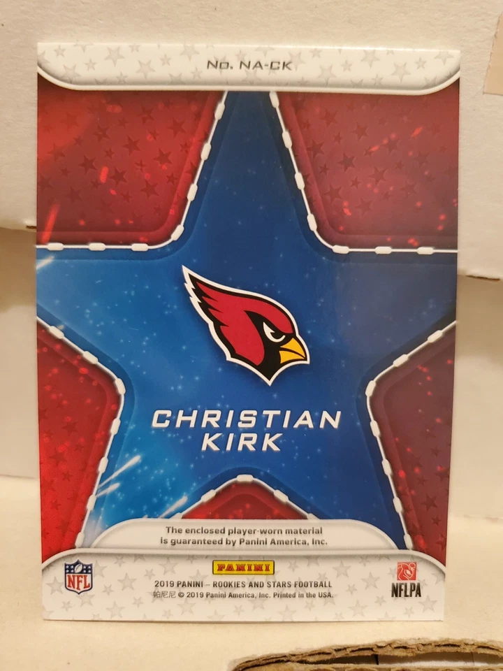 Christian Kirk 2019 Panini Rookies & Stars NFL Authentic Jersey Relic Cardinals - Image 2 of 2