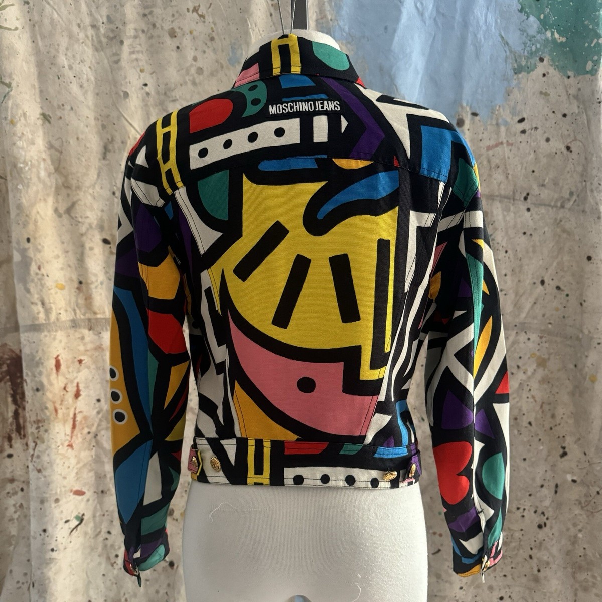 MOSCHINO JEANS コート ジャケット アウター 9【CT755】 Vintage 90s moschino Jeans Pop Art Geometric Print Jacket | eBay