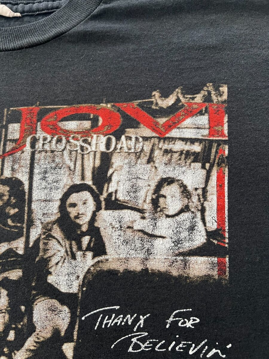 Vintage 90s Bon Jovi Crossroad Across Europe Tour Black T Vintage 90s Bon Jovi Crossroad Across Europe Tour Black T