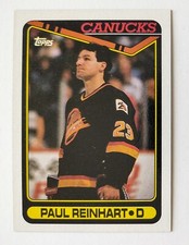 PAUL REINHART 1990-91 Topps Hockey #293 Vancouver Canucks