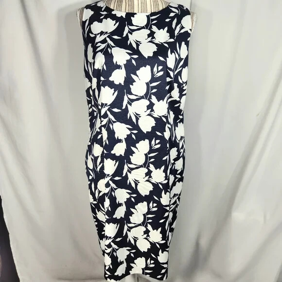 Hobbs London Hobbs Blue And White Dress Hobbs Carly Ivory Blue Floral  Chiffon Lined Midi Dress