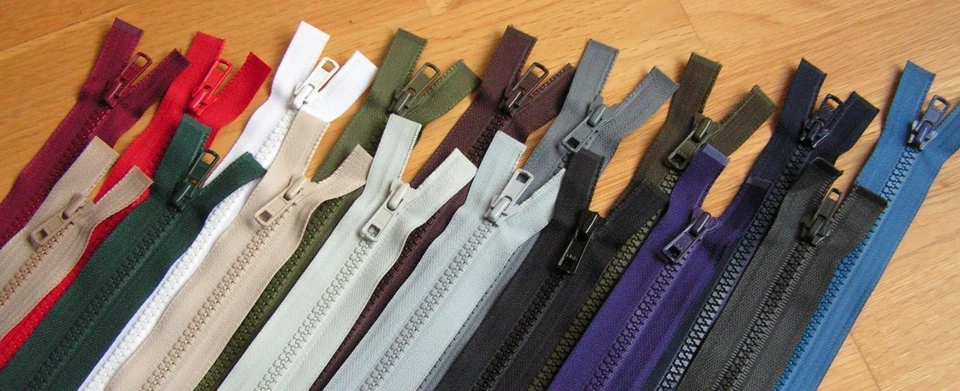 Zips, Chunky Teeth, Open End, Many Colours and Lengths, for Coat, Anorak, Jacket