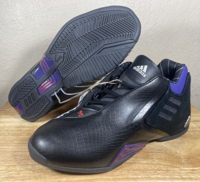 Adidas TMAC 3 Restomod Raptors Basketball Shoes SZ 10.5 Black Purple New GY2394