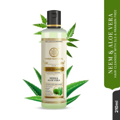 Khadi Natural Neem And Aloevera Herbal Hair Cleanser Shampoo Anti Dandruff 210ML