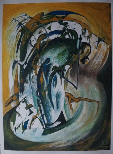 Dessin Gouache COMPOSITION ABSTRAITE Signé G. VON DER LOO (1911/1996) (P) - Imagen 3 de 6