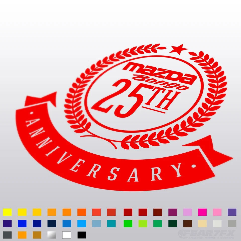 Mazda Bongo Celebrating 25th Anniversary Badge Vinyl Decal Sticker 4WD Friendee - Image 2 of 4
