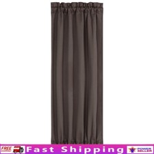 Solid Blackout Curtain Rod Pocket Panel French Door Indoor Use Machine Washable