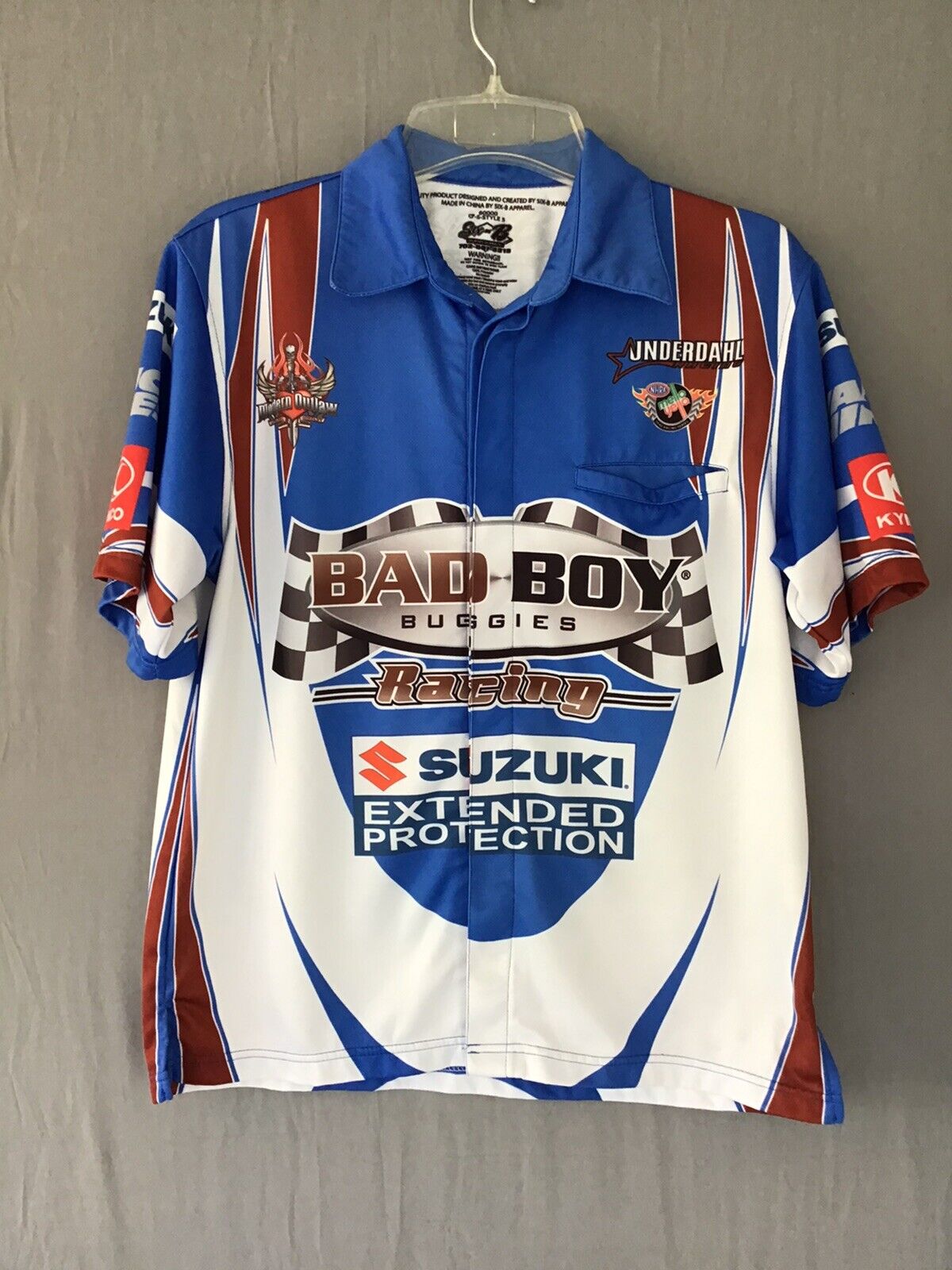 Racing Choice Shirt All Over Import Print Blue-White Size Small Cus Men#039;s