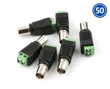 50Pcs BNC to Cat5e Adapter Female Screw Terminal Video Balun Connector for CCTV
