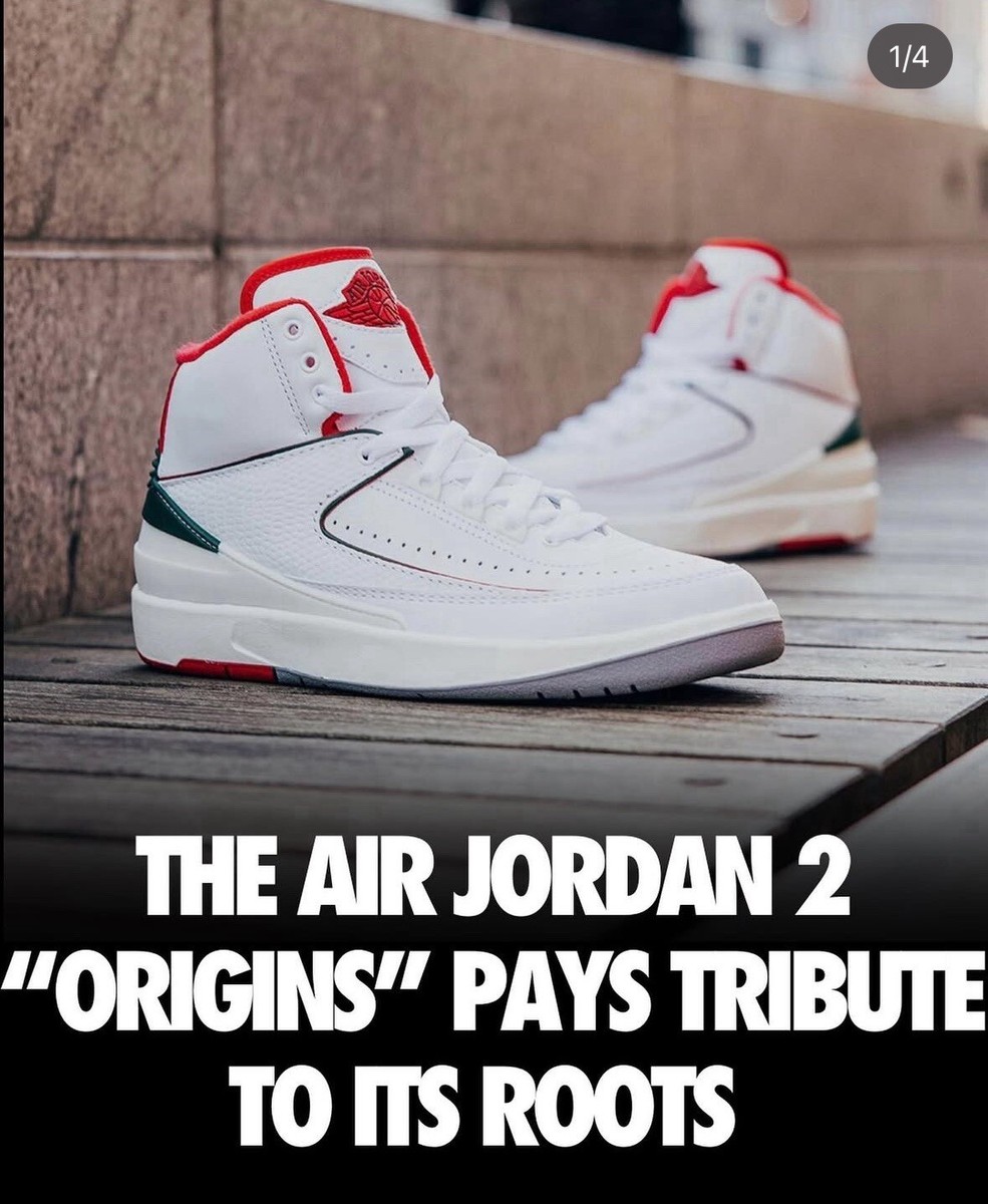 New 10 Nike Air Jordan 2 Retro OG Origins Italy White Fire Red